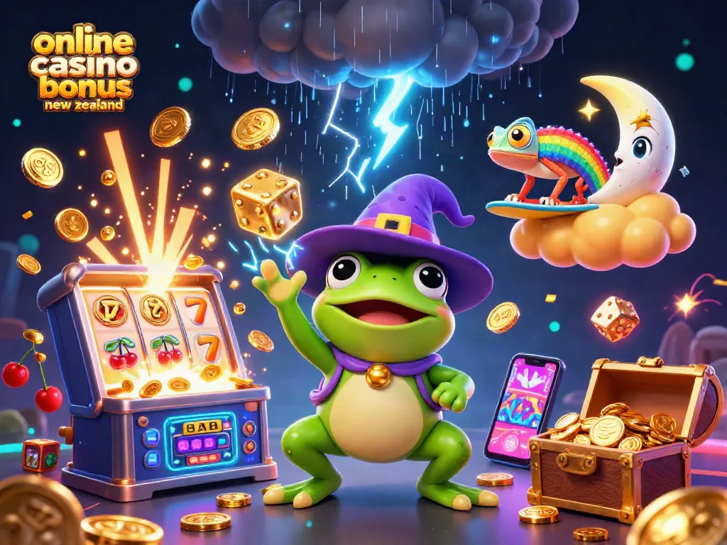 Play with exciting online casino bonus new zealand featuring vibrant 3D characters in a thrilling casino scene.